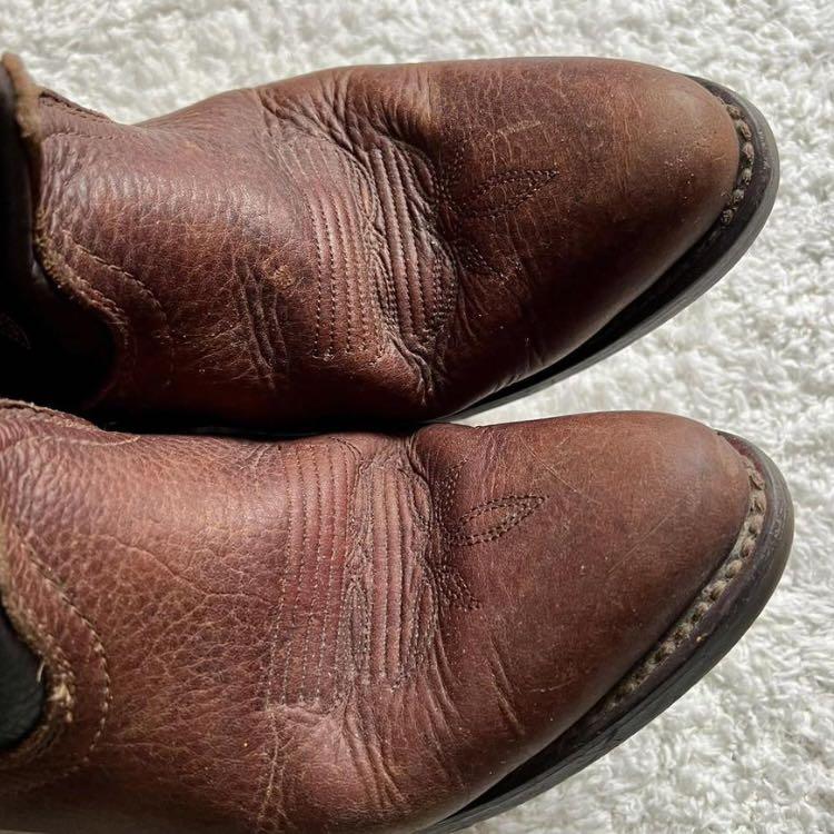 Vintage Laredo Lea Vamp Fox Cowboy Cowgirl Western Brown Boots