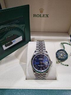 LNIB Rolex Datejust 31 278274 Bright Blue Roman Jubilee, comes with full protection film