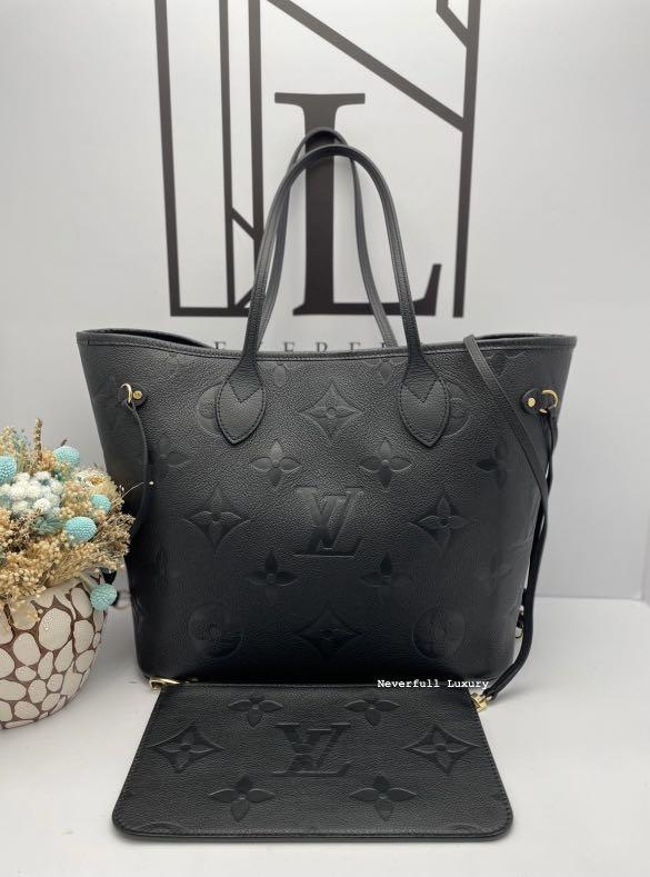 Louis Vuitton Neverfull Empreinte MM Black in Leather with Gold