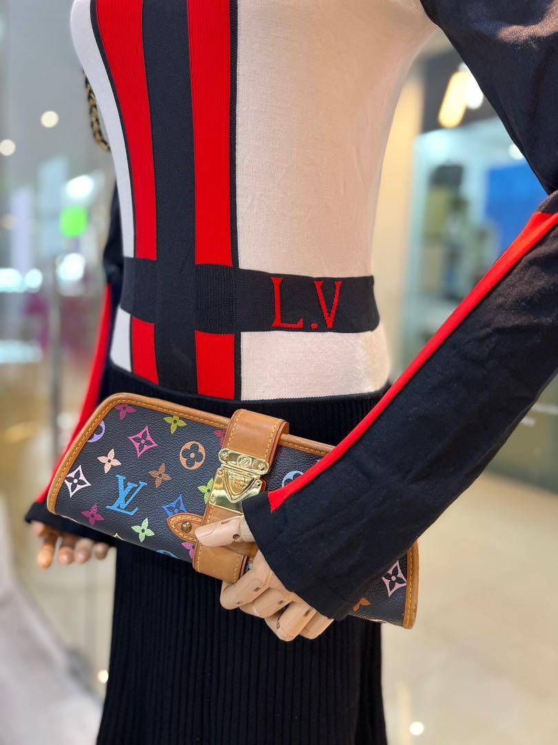 Louis Vuitton Pochette Black Monogram Multicolore Shirley Bag