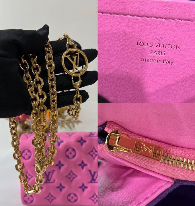 Louis Vuitton Coussin Pochette Pink Purple Monogram Embossed