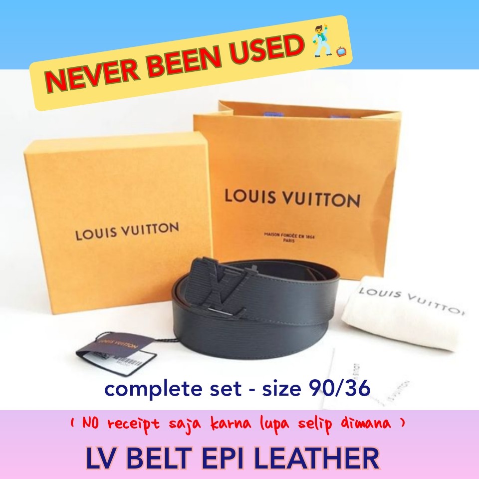 LOUIS VUITTON Twist Epi Leather Belt Black 90/36