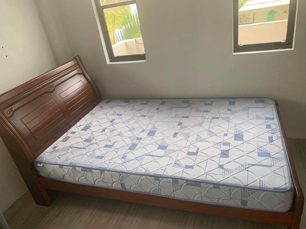 malaysian wood bed size double, Furniture & Home Living, Furniture, Bed