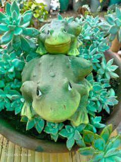 Mother and baby frog Ceramic garden decor