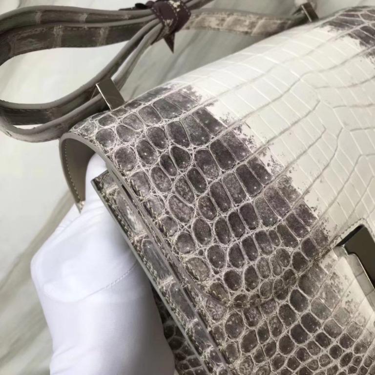 Noble Hermes Himalaya Crocodile Leather Constance24CM Shoulder Bag Silver  Hardware, 名牌, 手袋及銀包- Carousell