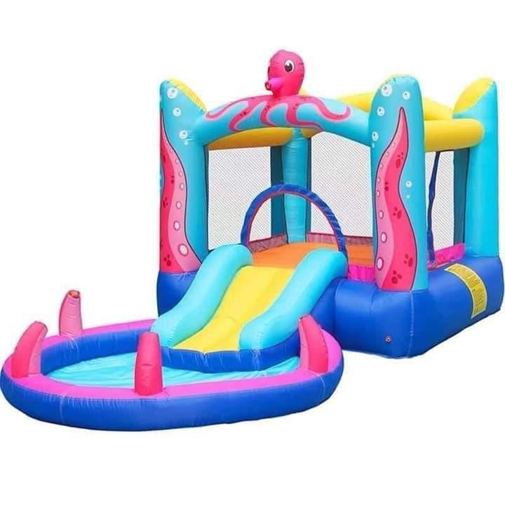 OCTOPUS BIG INFLATABLE POOL WITH SLIDE, Hobbies & Toys, Toys & Games on Carousell