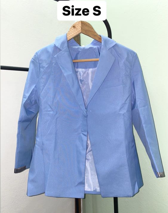 Plain Blue Jacket Blazer, Women's Fashion, Tops, Blouses on Carousell