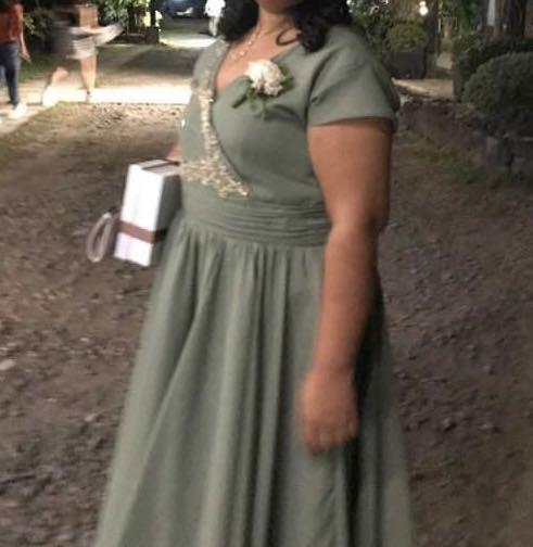 Plus size Sage green Long dress (Category: Evening dresses & gowns) located in Calamba. Submitted by janinamarie (Listing ID 1162301518, Image 2). Description: .