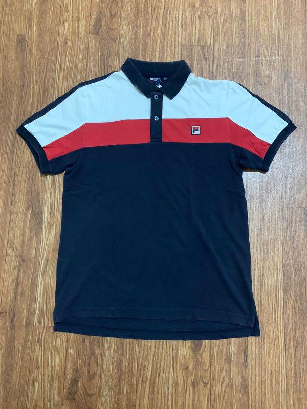 Polo Fila White Line Navy Original 
