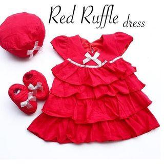 Red ruffle dress