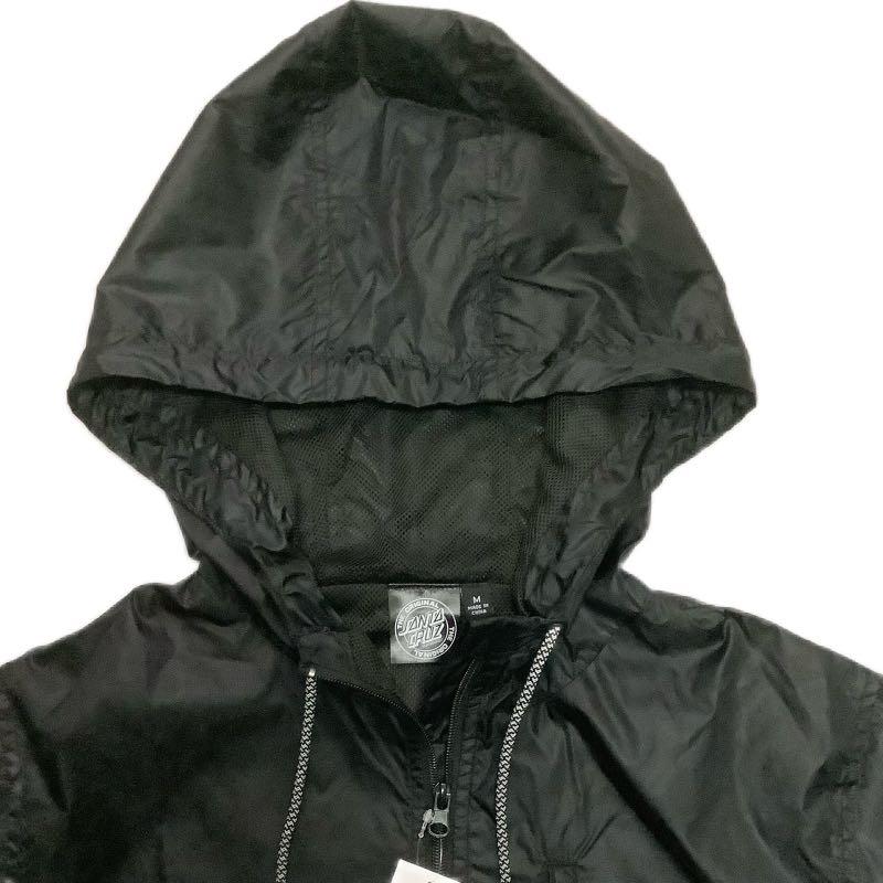 Santa Cruz Skateboards Partial Dot Hooded Windbreaker Jacket Black