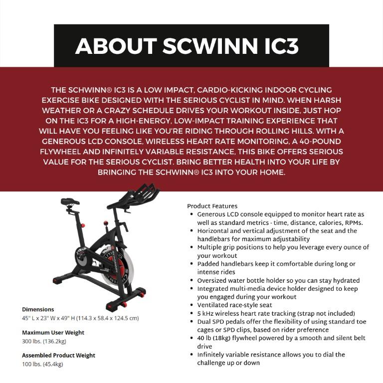 SCHWINN IC3 & IC4 Indoor Cycling Bike [ FOR SPARE MISSING