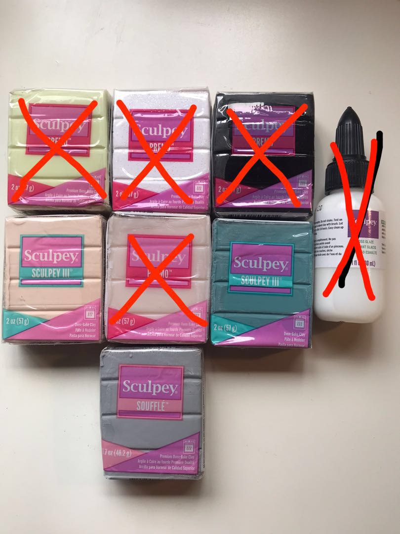 Sculpey oven bake clay & Gloss Glaze, Hobbies & Toys, Stationery