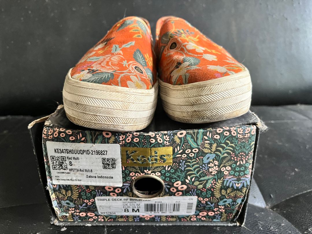 Sepatu Keds Slip on Orange Triple deck Brich Red uk 39 Fesyen