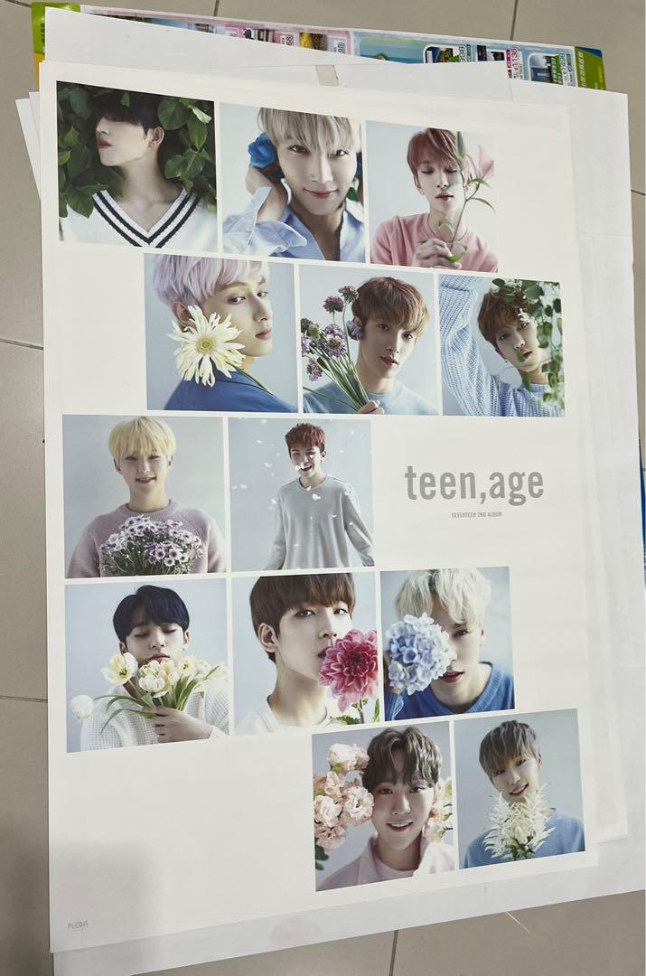 19/9紀錄:還有貨) Seventeen poster 海報teenage white ver, 興趣及