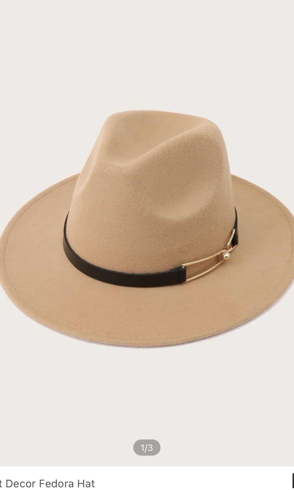 Shein Decor Fedora Hat, Women's Fashion 