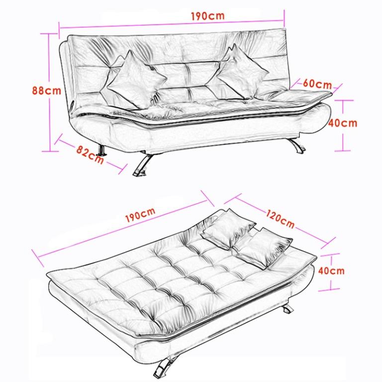Sofa Bed Studio Couch Modern Living Concept, Furniture & Home Living