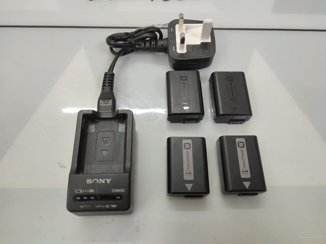 Sony BC-TRW 充電器+FW50電池(4pcs), ZV-E10, RX10, a7, a7ii, a6500 