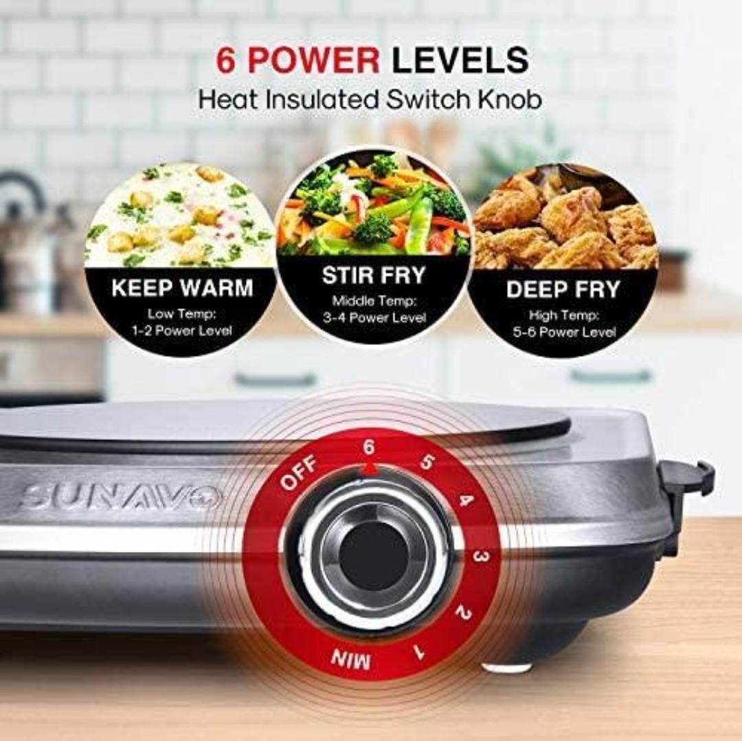 SUNAVO Electric Infrared Burner, 1200W Ceramic Glass Hot Plate, 6 Power  Levels Stainless Steel Single Burner for Kitchen Camping RV and More  Silver, TV u0026 Home Appliances, Kitchen Appliances, Hobs u0026 Hoods