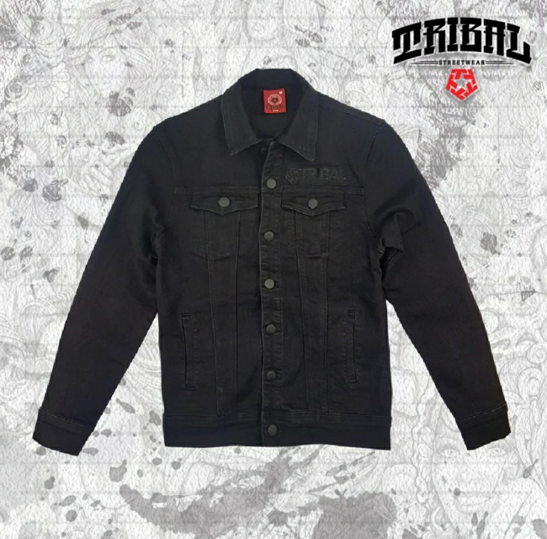 Tribal Denim Jacket, Men's Fashion 