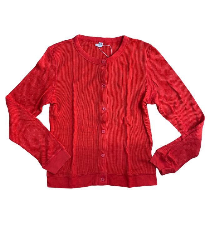 Uniqlo red cardigan discount