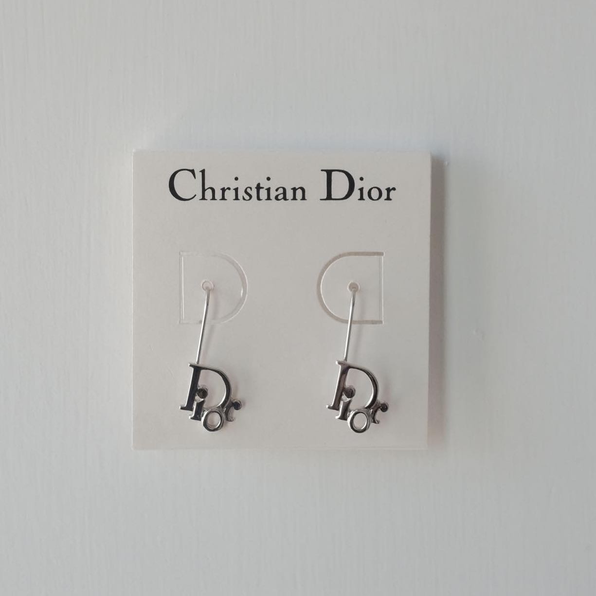 Dior logo store drop earrings