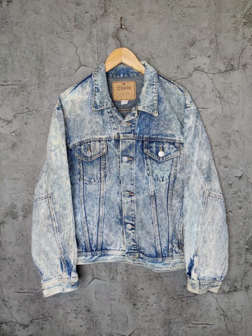 Acid wash denim vest shop