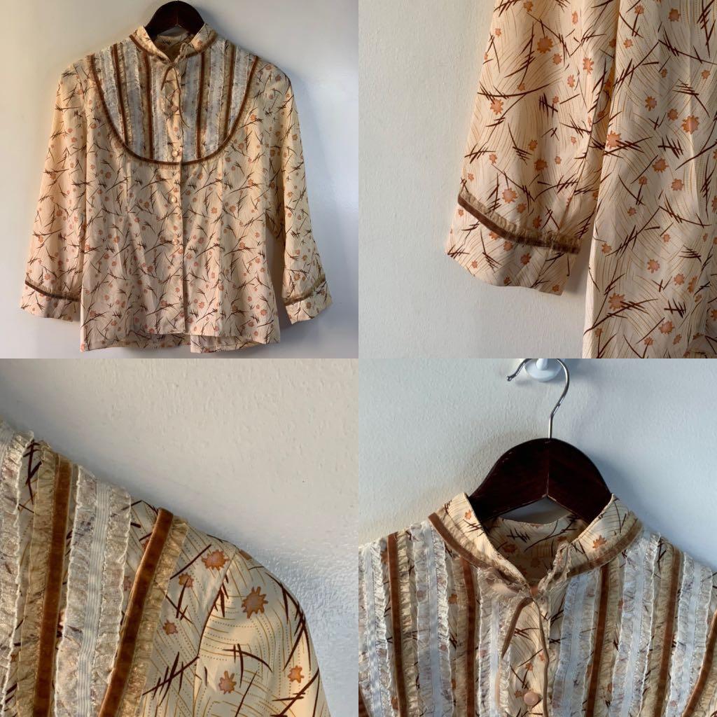 Vintage Top (Category: Longsleeves) located in Paranaque City. Submitted by littleyu.closet (Listing ID 1162199823, Image 1). Description: #elegant #VintageTop #vintage #classic #longsleeves #raredesign #fashion #style #OOTD.