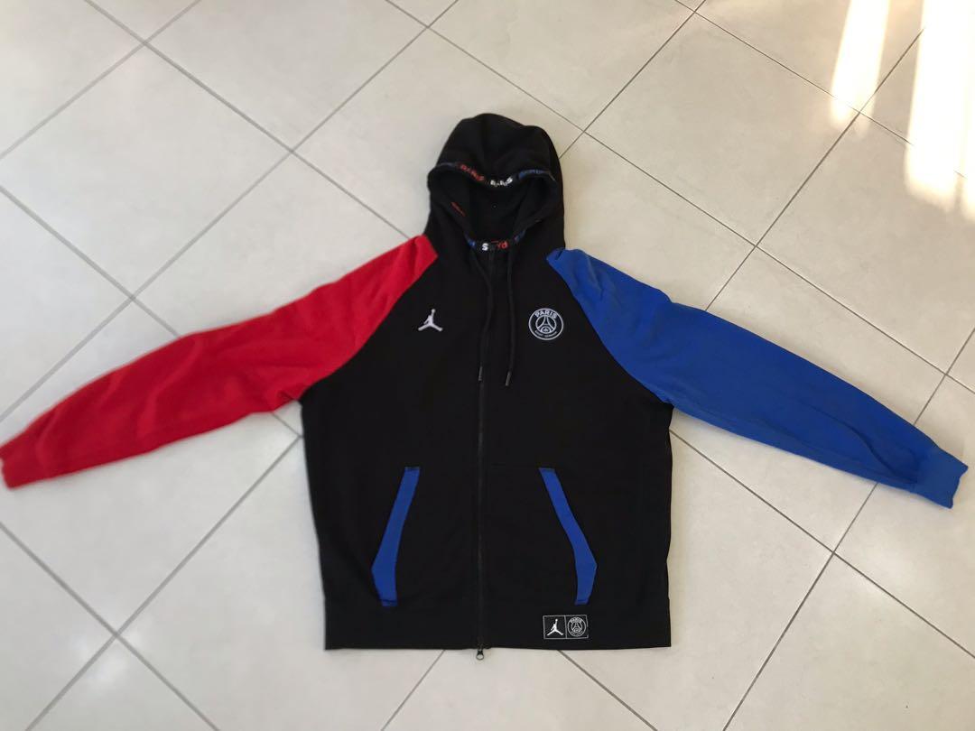 Jordan x psg new arrivals hoodie red and blue