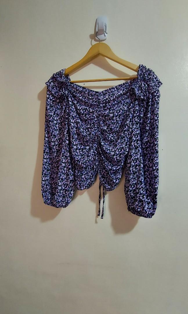 Zara Floral Puff Sleeve Top, Women's Fashion, Tops, Blouses on Carousell