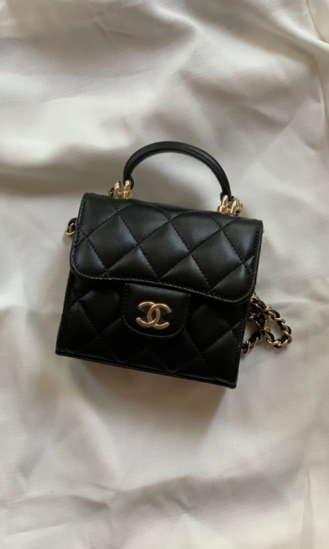 22P Chanel Clutch with Chain Mini Vanity with Top Handle, Women's ...