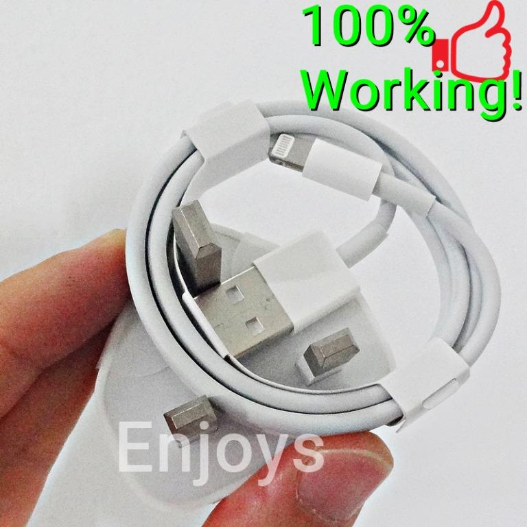 iPhone charger, Lightning: Cable 1m + Adapter 1xUSB, up to 5W