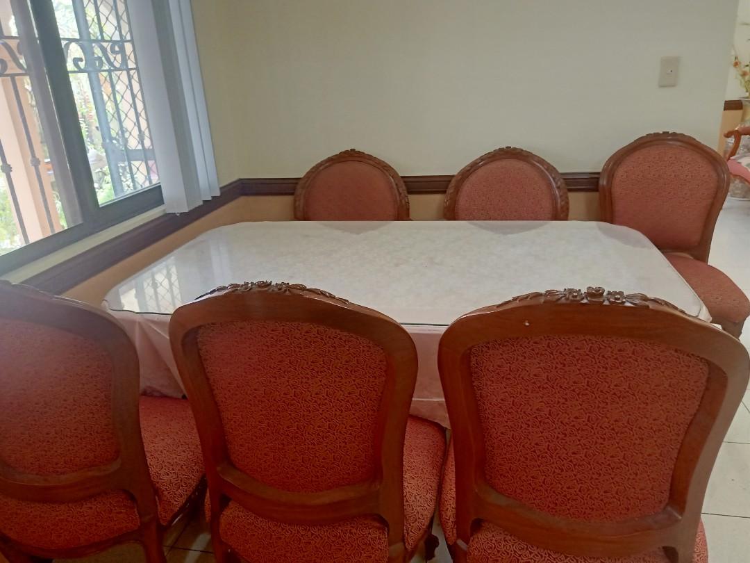 6 seater Narra wood Dining table, Furniture & Home Living, Furniture