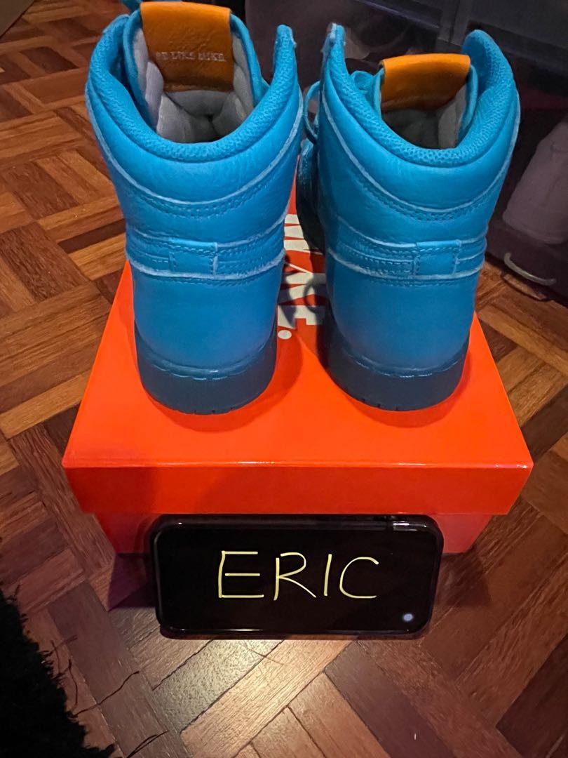 Jordan 1 gatorade blue on feet top