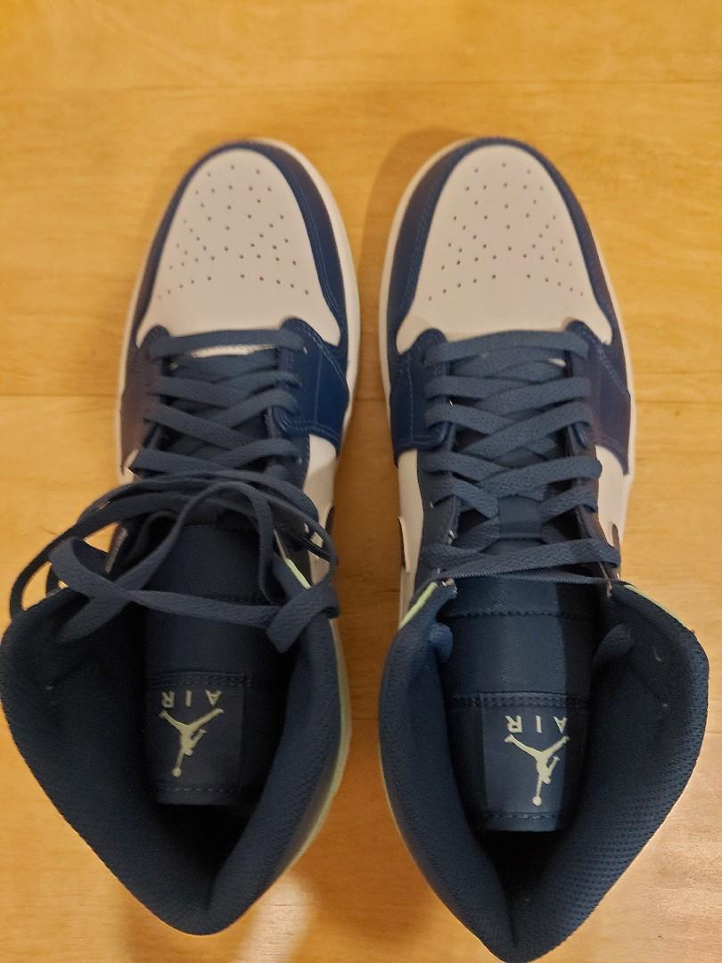 AIR JORDAN 1 MID MYSTIC NAVY MINT FOAM WHITE BLEU MARINE MYSTIC