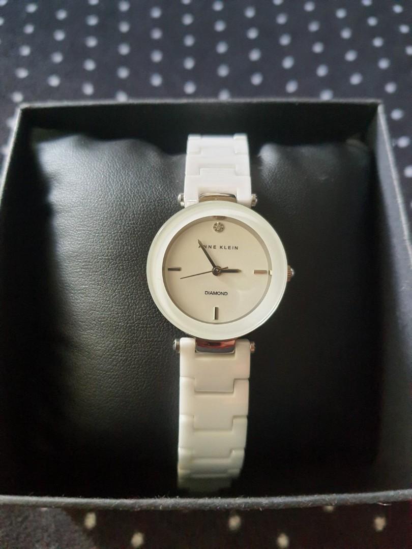 Anne Klein White Ceramic Diamond Watch Women s Fashion Watches