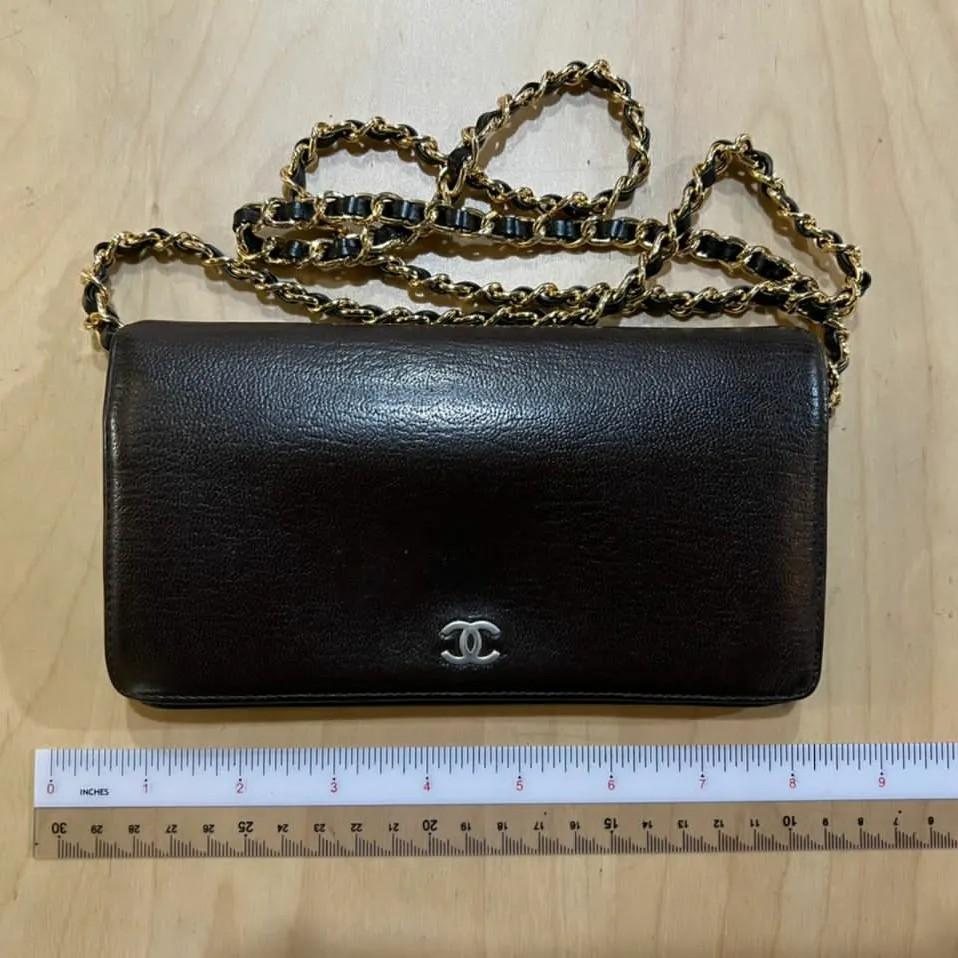 Chanel Vintage Black Caviar Timeless Organizer Wallet On Chain