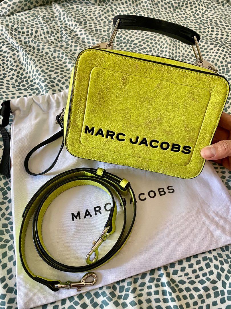 Marc Jacobs, Bags, Marc Jacobs Mustard Yellowgreen Patent Leather And  Leather Shoulder Bag