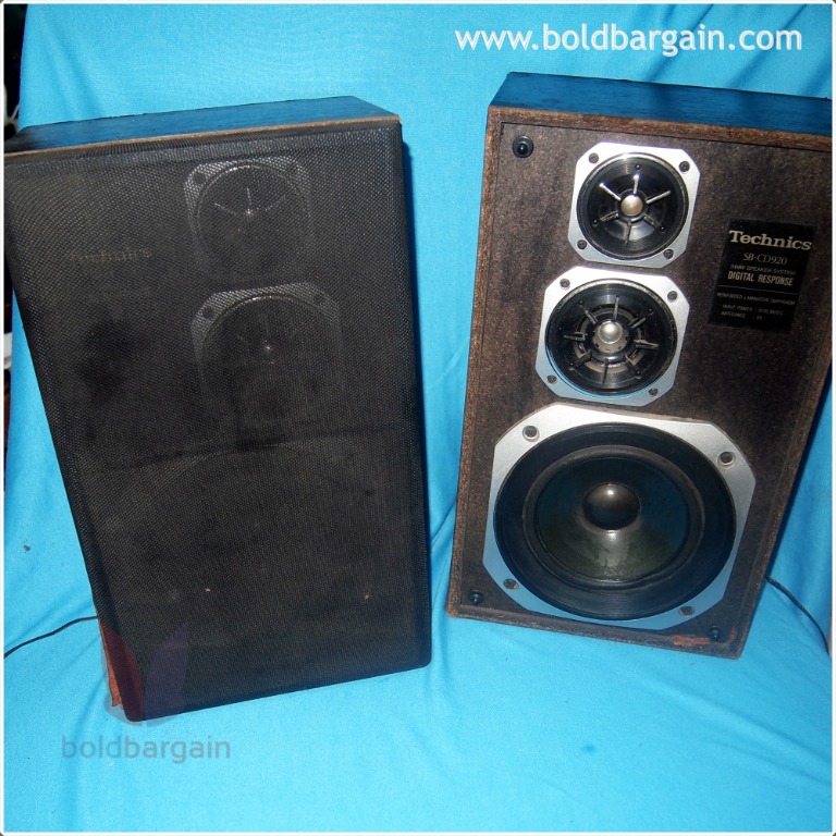 Authentic Vintage Technics SB CD920 Stereo Speakers 3 Way 80 Watts