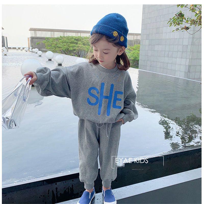 korean girls sport wear set sweatshirt