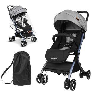 Besrey Baby Travel Stroller, Foldable Lightweight Stroller Compact Travel Stroller with Rain Cover & Travel Carry Bag, Baby Infant Airplane Stroller - BR-C725S 