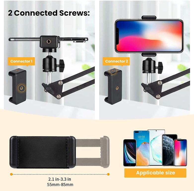 [C7509] TARION Overhead Tripod Mount Articulating Arm Phone Holder