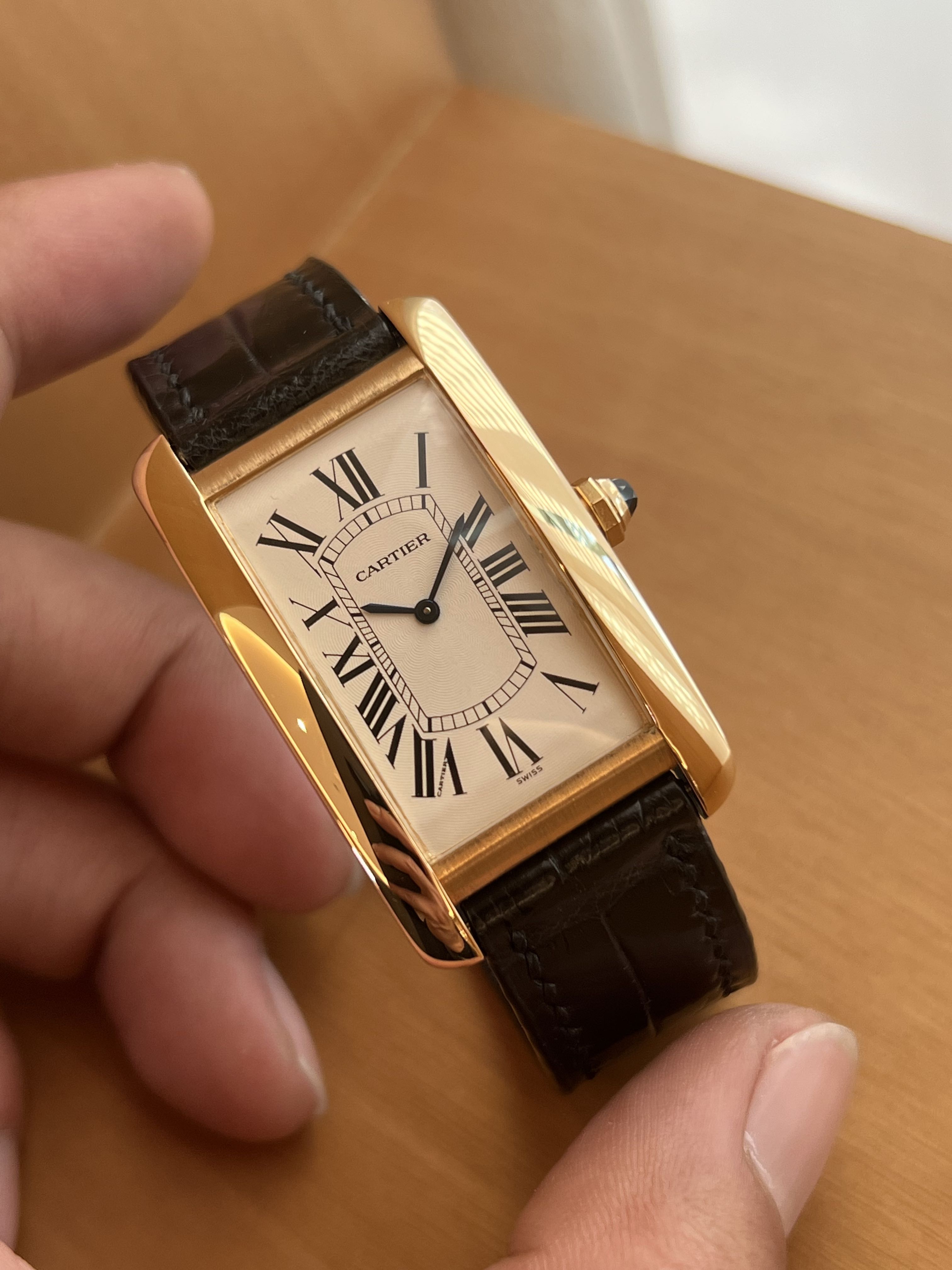 Cartier tank yellow best sale gold