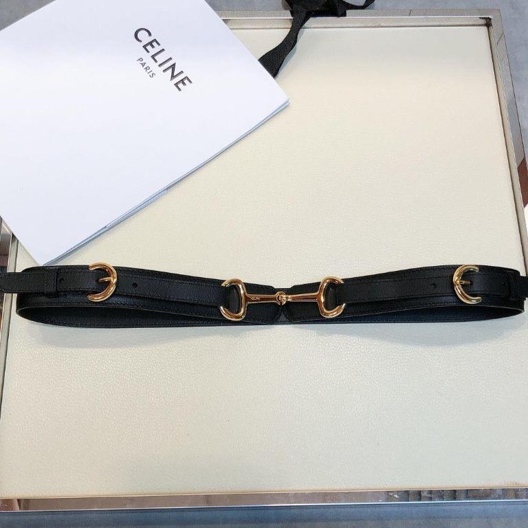 Celine woman's stylish horsebit buckle waist belt full boutique