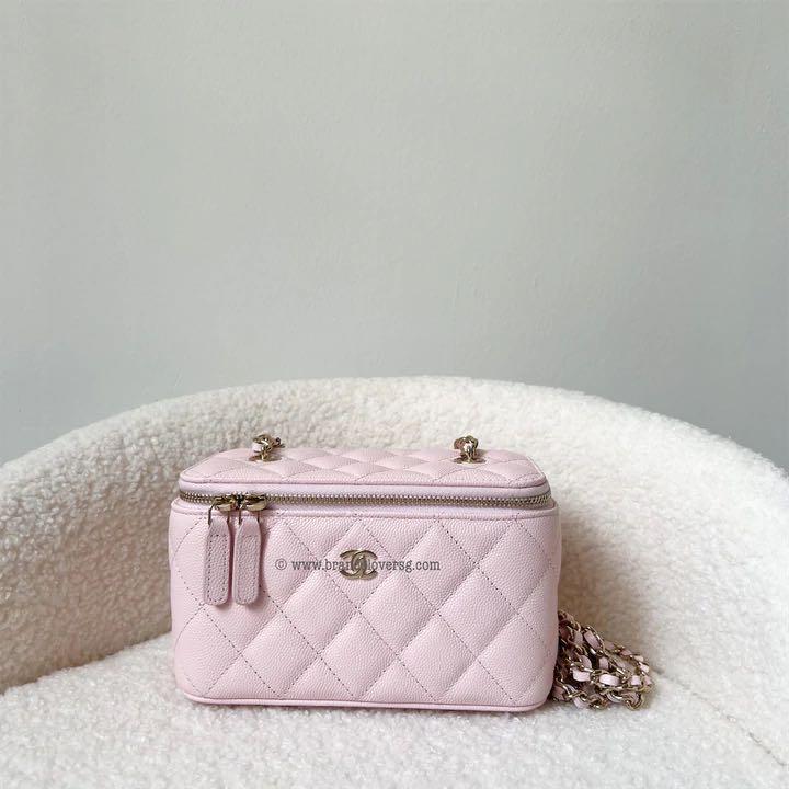 Chanel Small Vanity in 22S Light Pink Caviar LGHW, Luxury, Bags