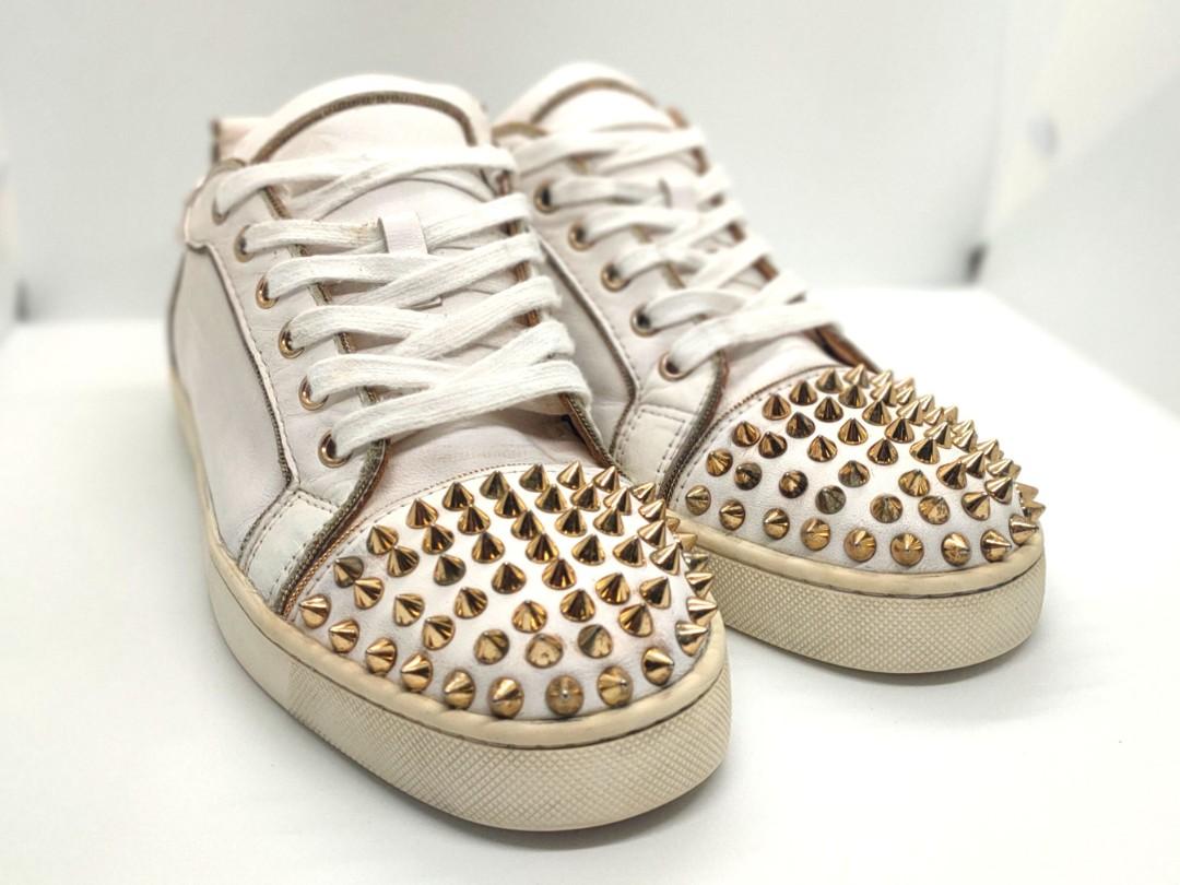 White and cheap gold christian louboutins
