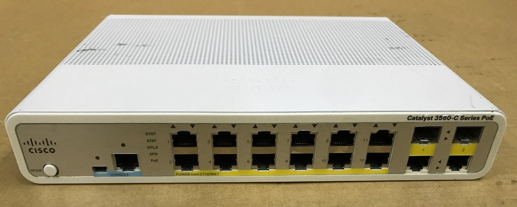 CISCO CATALYST 3560-C SERIES PoE WS-C3560C-12PC-S SWITCH, 電腦