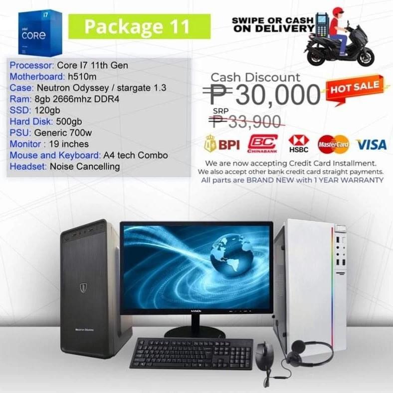 Computer set 11 to 14 with one year warranty, Computers & Tech, Desktops on Carousell