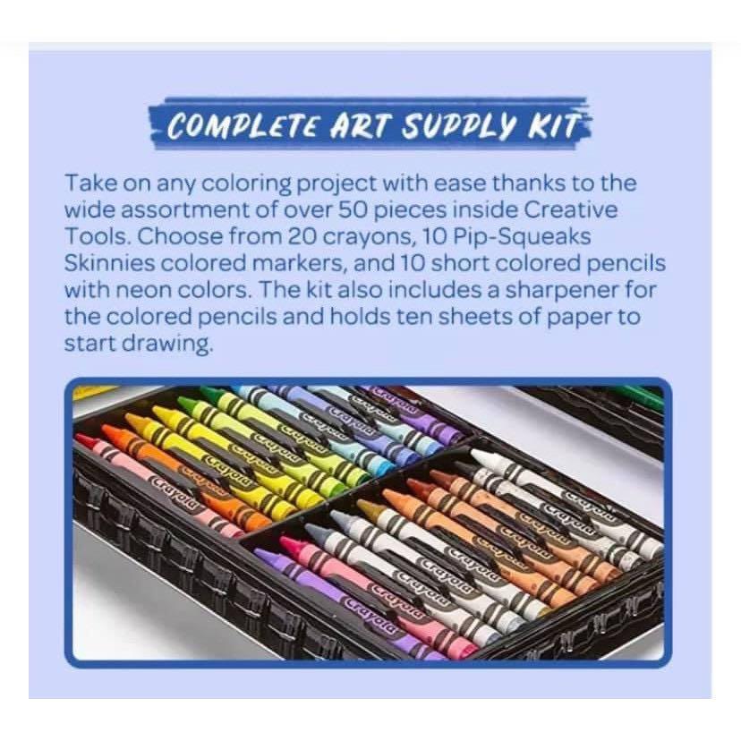 CRAYOLA Creative Tools Book-Style Art Kit Over 50 Pieces