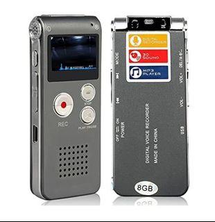 Digital Audio Voice Recorder Multifunctional Rechargeable Dictaphone Player with Built-in Speaker